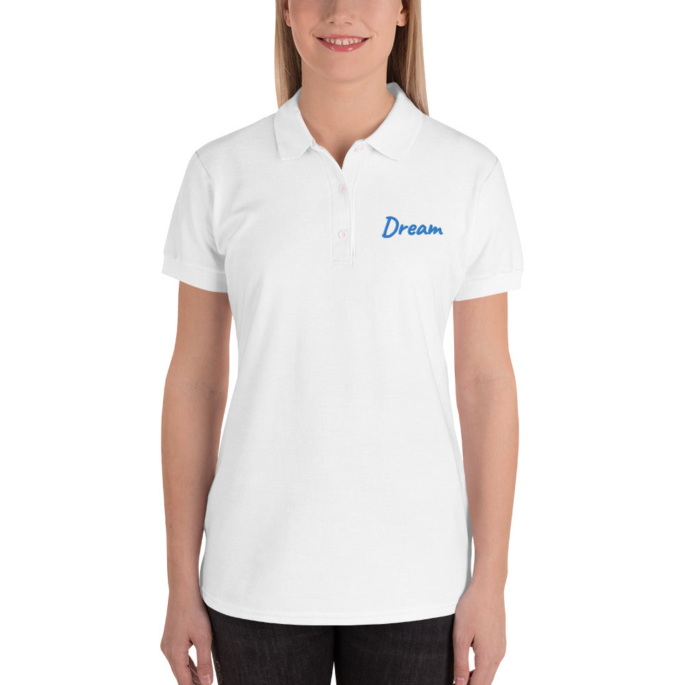 Dream In Sapphire Embroidery on Women's Polo Shirt