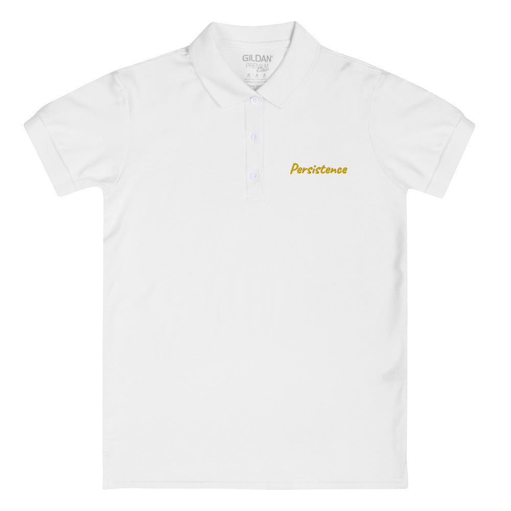 Persistence In Gold Embroidery on Women's Polo Shirt