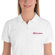 Motivation In Star Rose Quartz Embroidery on Women's Polo Shirt