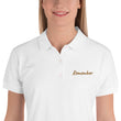 Remember In Celluloid Embroidery on Women's Polo Shirt