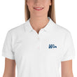 Win In Sapphire Embroidery on Women's Polo Shirt