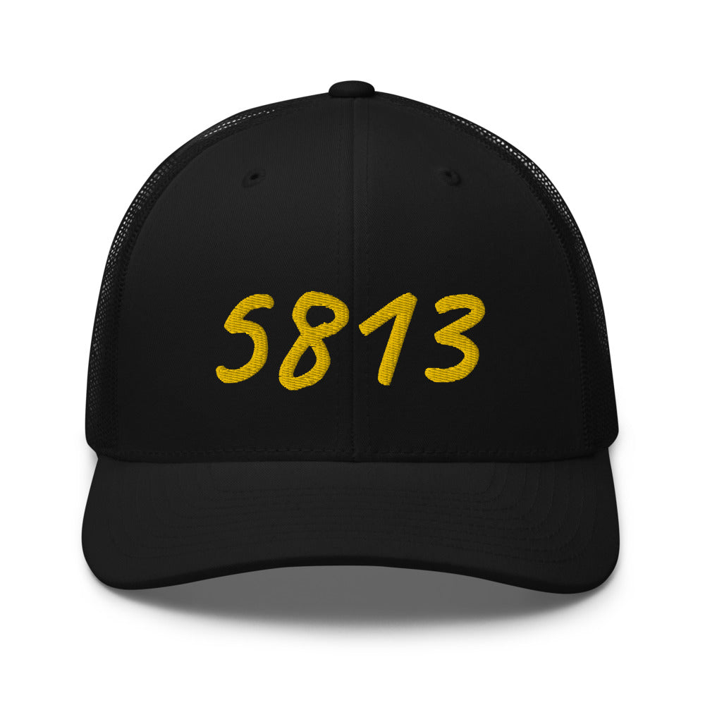 5813 In Gold Embroidery on Retro Trucker Hat