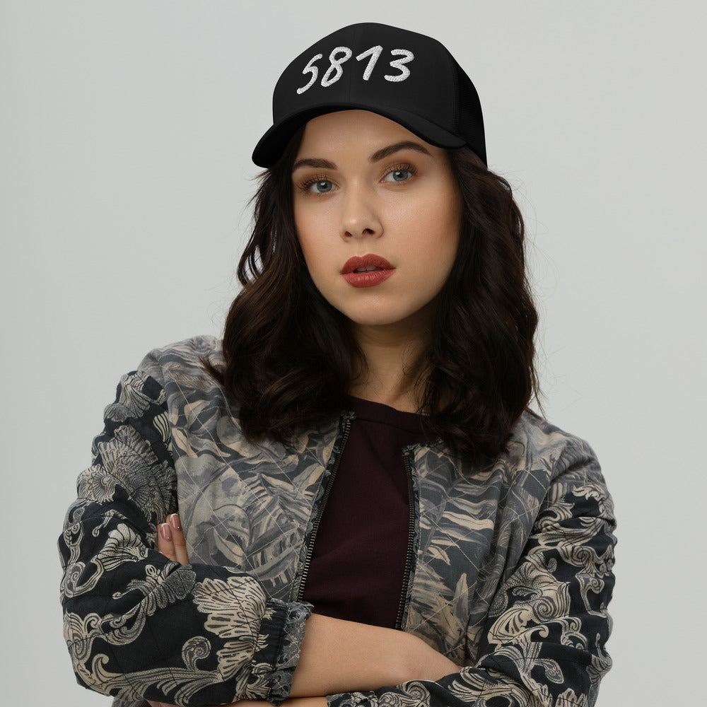 5813 In Pearl Embroidery on Retro Trucker Hat