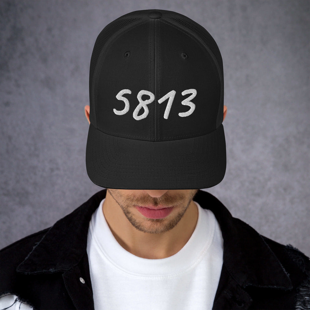 5813 In Pearl Embroidery on Retro Trucker Hat