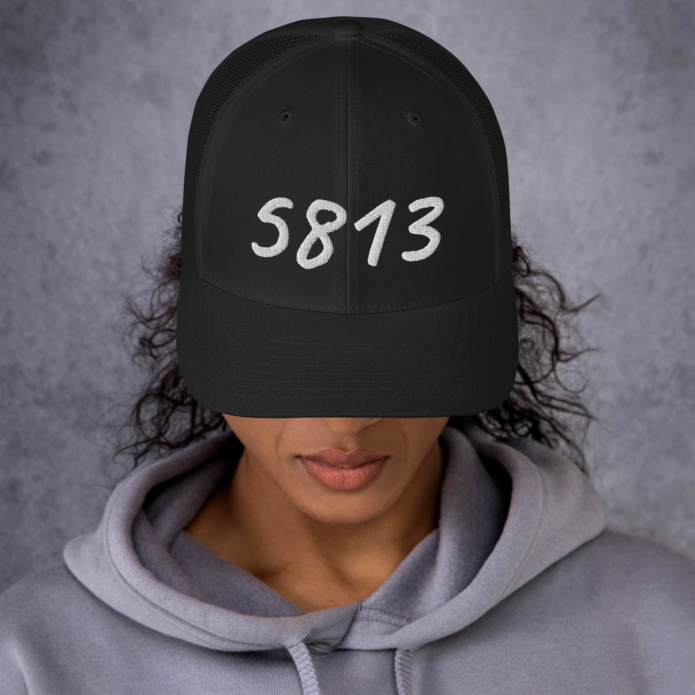 5813 In Pearl Embroidery on Retro Trucker Hat