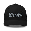 Wealth In Silver Embroidery on Retro Trucker Hat