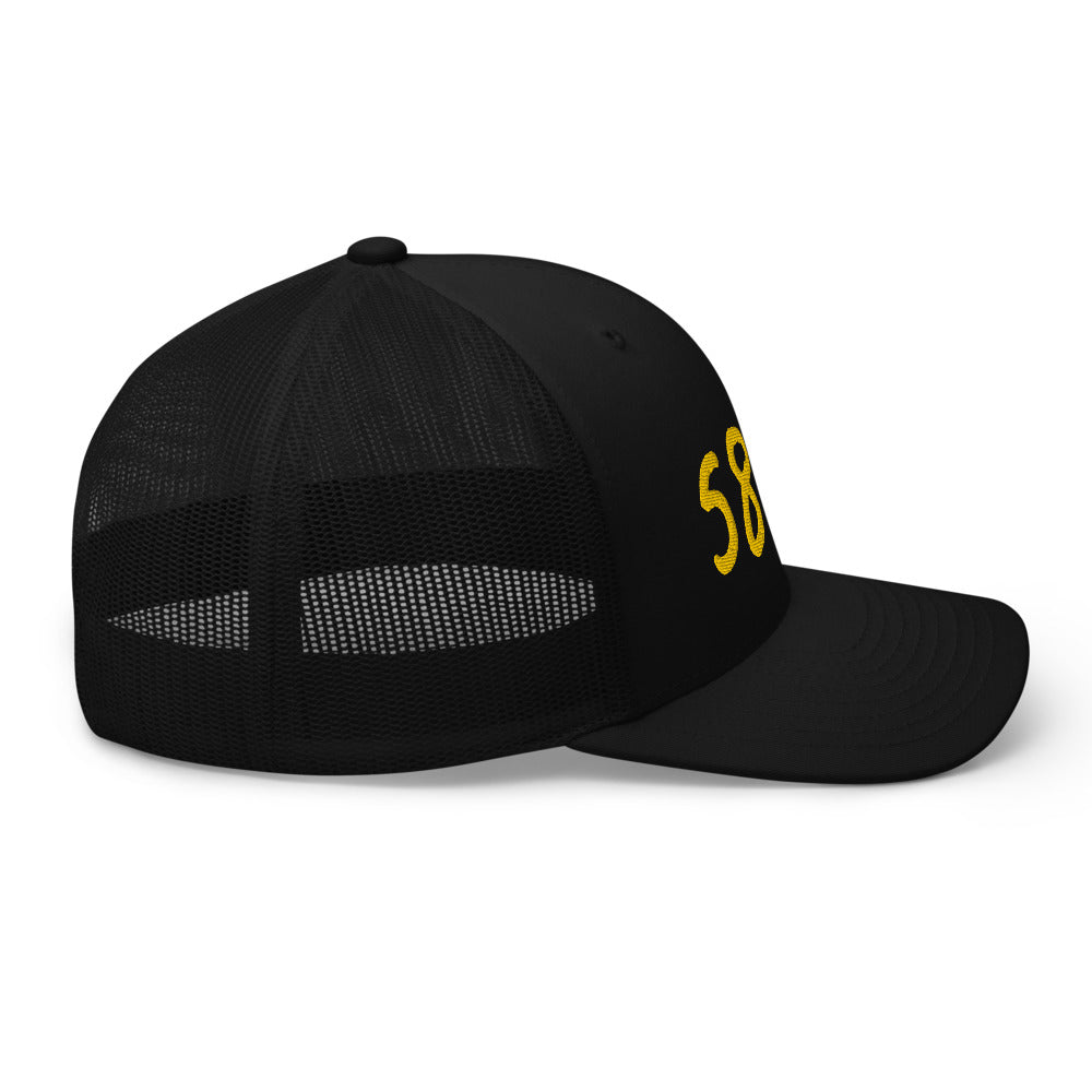 5813 In Gold Embroidery on Retro Trucker Hat