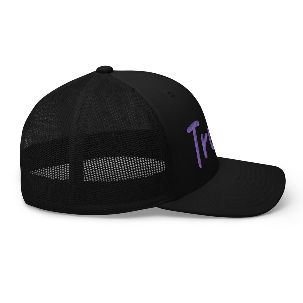 Truth In Amethyst Embroidery on Retro Trucker Hat