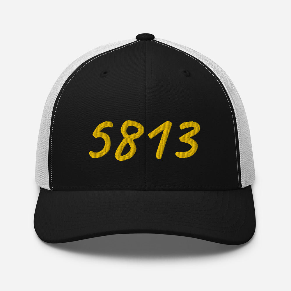 5813 In Gold Embroidery on Retro Trucker Hat