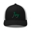 Joy In Emerald Embroidery on Retro Trucker Hat