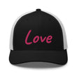 Love In Star Rose Quartz Embroidery on Retro Trucker Hat