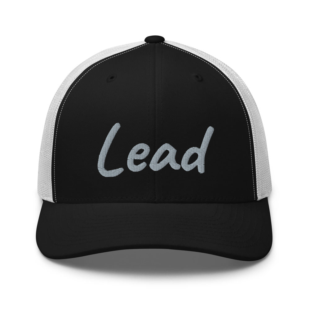 Lead In Silver Embroidery on Retro Trucker Hat