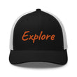 Explore In Amber Embroidery on Retro Trucker Hat