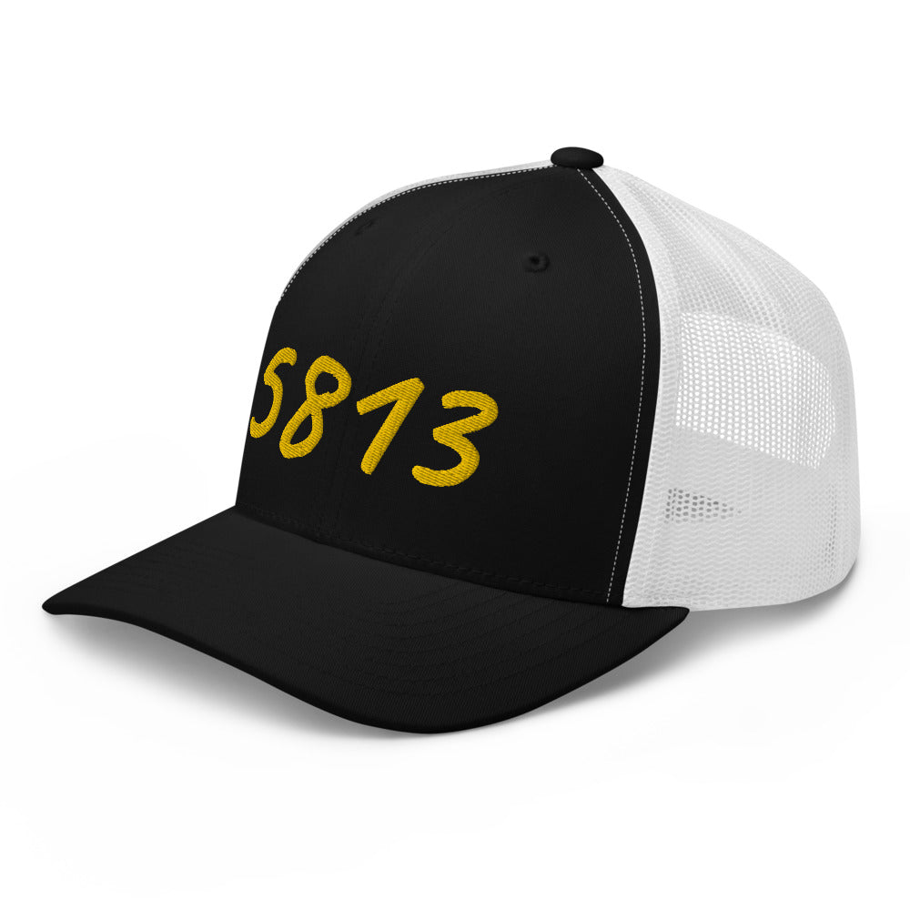 5813 In Gold Embroidery on Retro Trucker Hat