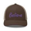 Believe In Amethyst Embroidery on Retro Trucker Hat