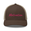 Motivation In Star Rose Quartz Embroidery on Retro Trucker Hat