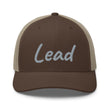 Lead In Silver Embroidery on Retro Trucker Hat