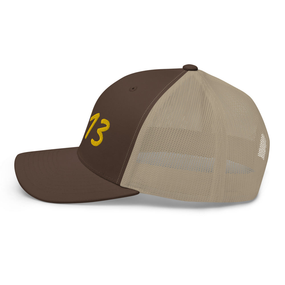 5813 In Gold Embroidery on Retro Trucker Hat