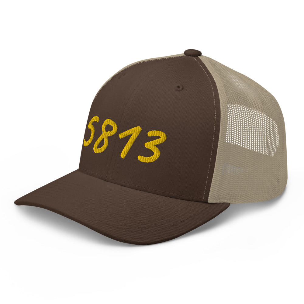 5813 In Gold Embroidery on Retro Trucker Hat