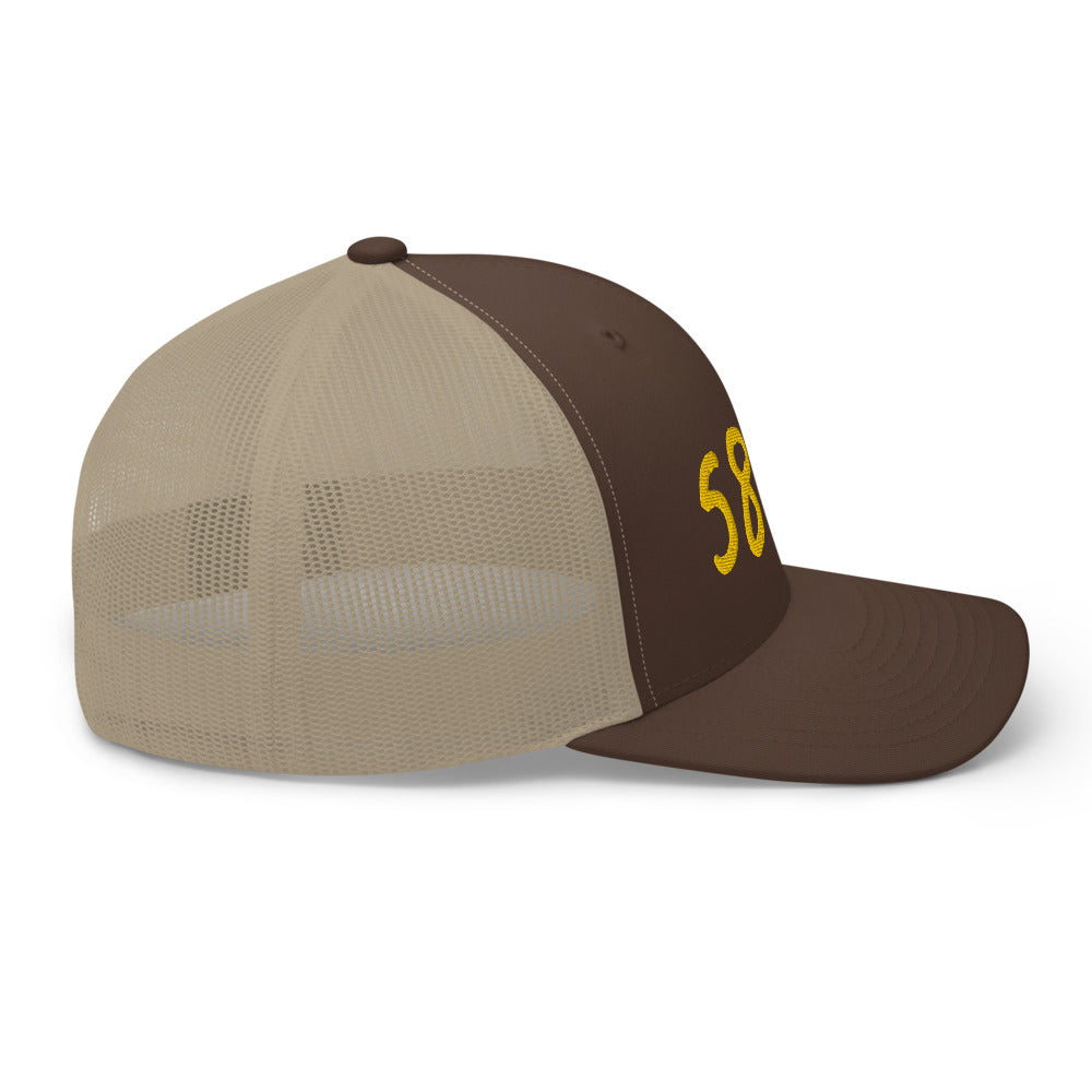 5813 In Gold Embroidery on Retro Trucker Hat