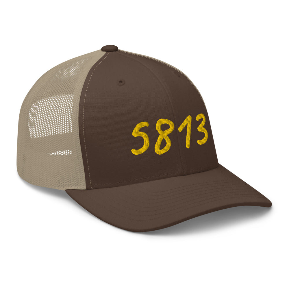 5813 In Gold Embroidery on Retro Trucker Hat