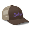 Believe In Amethyst Embroidery on Retro Trucker Hat