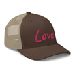 Love In Star Rose Quartz Embroidery on Retro Trucker Hat