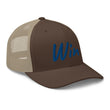 Win In Sapphire Embroidery on Retro Trucker Hat