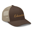 Education In Copper Embroidery on Retro Trucker Hat