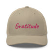 Gratitude In Star Rose Quartz Embroidery on Retro Trucker Hat