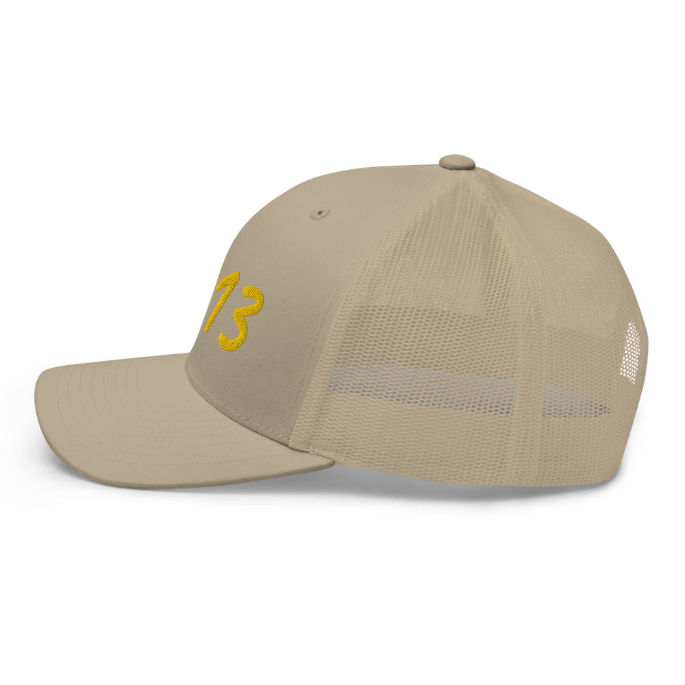 5813 In Gold Embroidery on Retro Trucker Hat