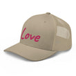 Love In Star Rose Quartz Embroidery on Retro Trucker Hat