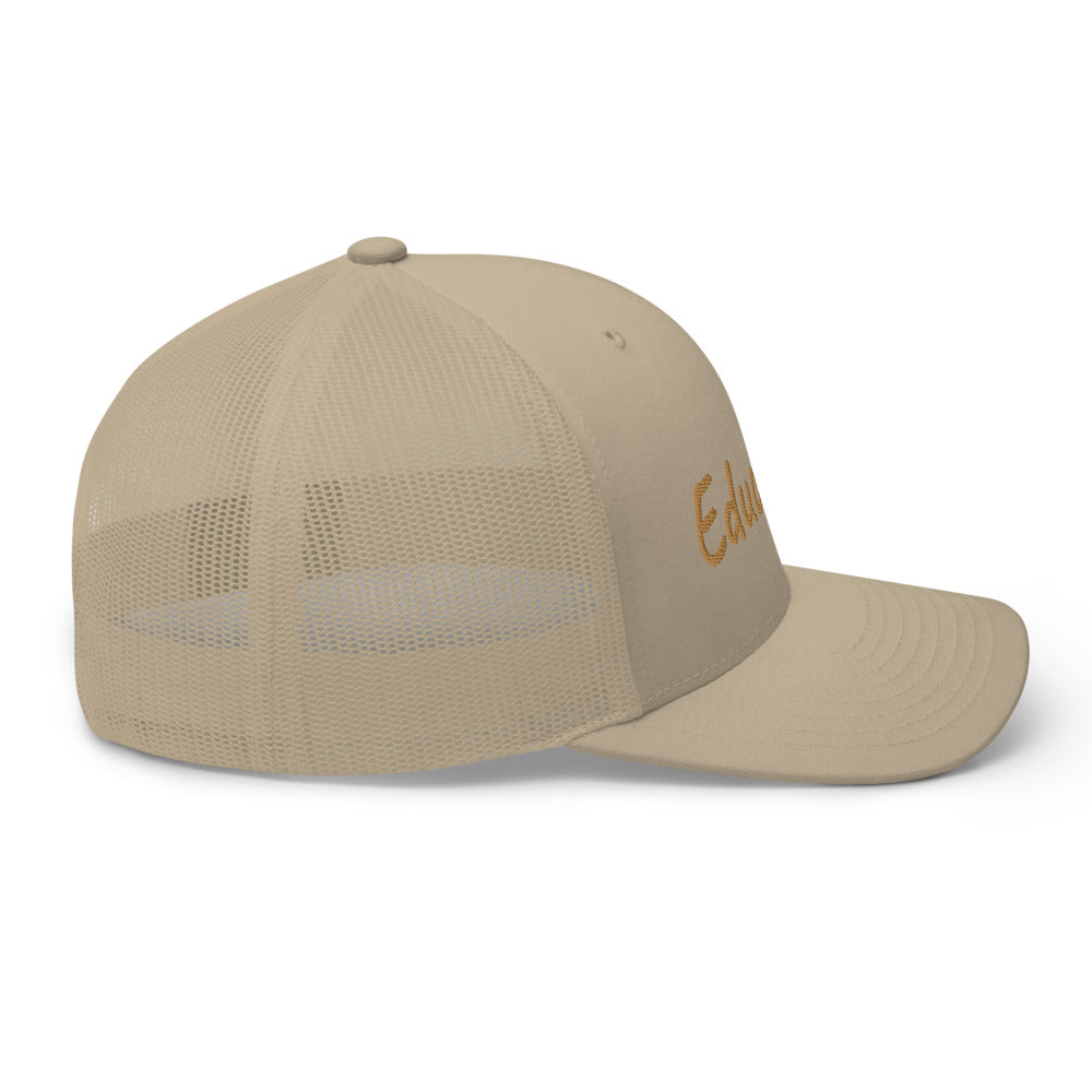 Education In Copper Embroidery on Retro Trucker Hat