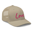 Love In Star Rose Quartz Embroidery on Retro Trucker Hat