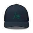 Joy In Emerald Embroidery on Retro Trucker Hat