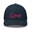 Love In Star Rose Quartz Embroidery on Retro Trucker Hat