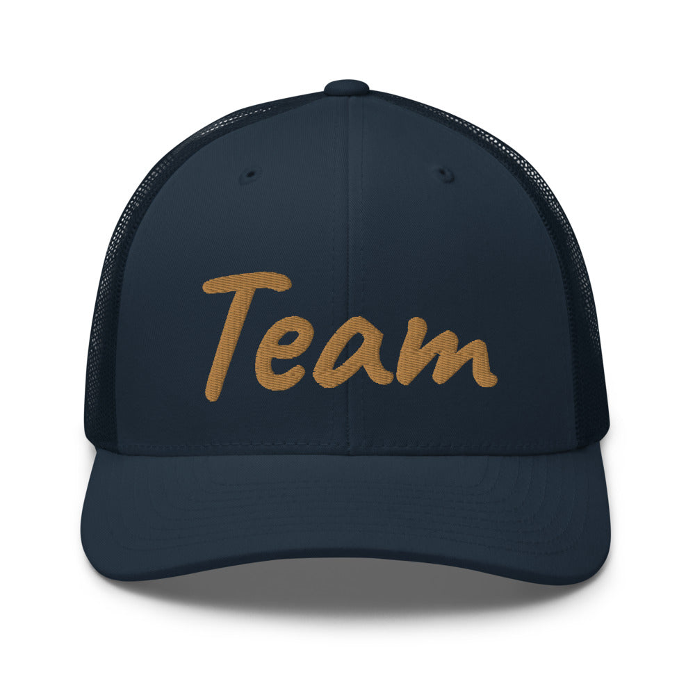 Team In Celluloid Embroidery on Retro Trucker Hat