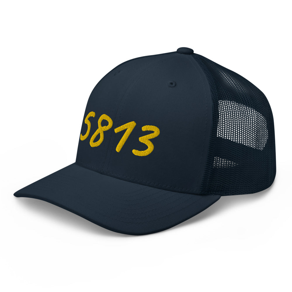 5813 In Gold Embroidery on Retro Trucker Hat