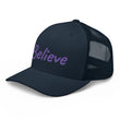 Believe In Amethyst Embroidery on Retro Trucker Hat