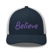 Believe In Amethyst Embroidery on Retro Trucker Hat