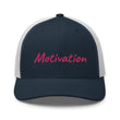 Motivation In Star Rose Quartz Embroidery on Retro Trucker Hat