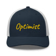 Optimist In Gold Embroidery on Retro Trucker Hat