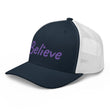 Believe In Amethyst Embroidery on Retro Trucker Hat