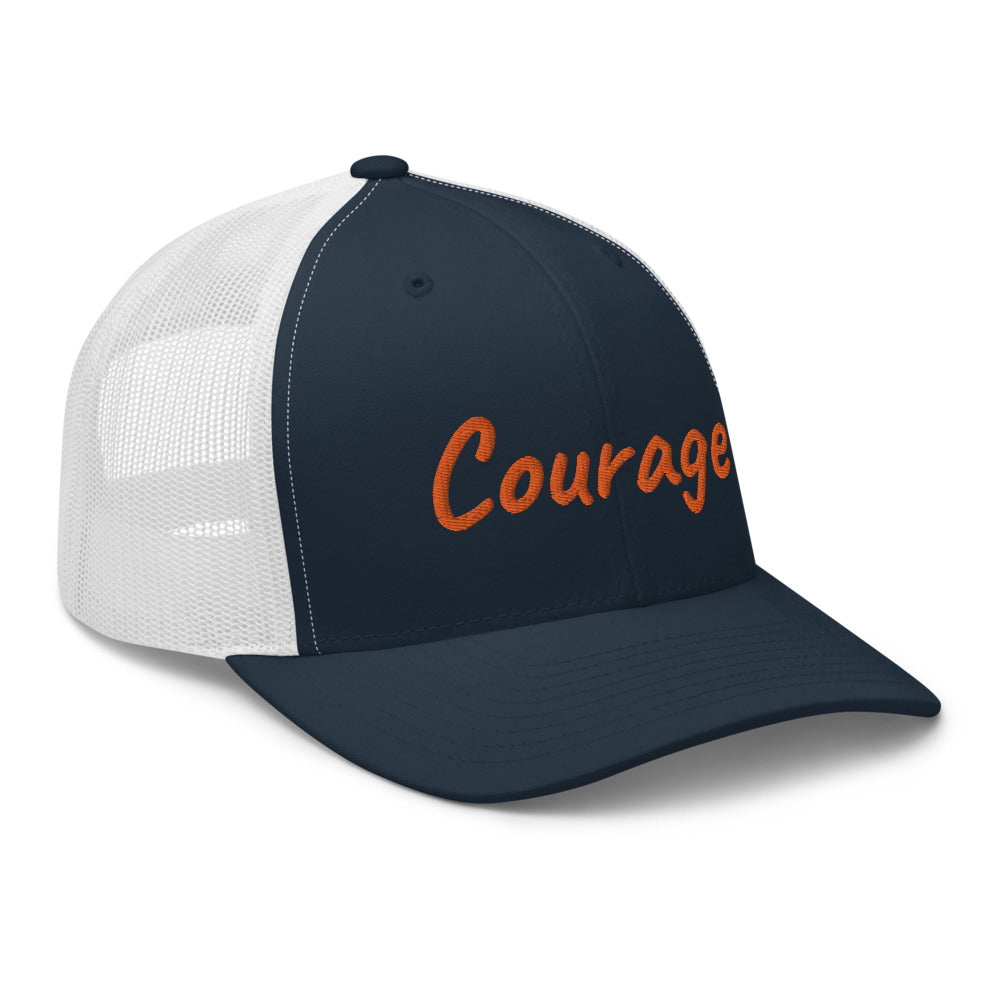 Courage In Amber Embroidery on Retro Trucker Hat