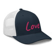 Love In Star Rose Quartz Embroidery on Retro Trucker Hat