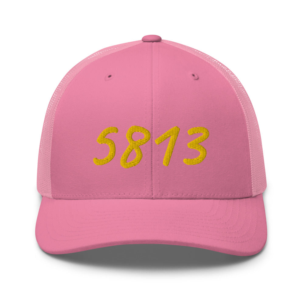 5813 In Gold Embroidery on Retro Trucker Hat