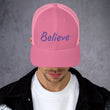 Believe In Amethyst Embroidery on Retro Trucker Hat