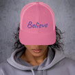 Believe In Amethyst Embroidery on Retro Trucker Hat