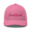 Gratitude In Star Rose Quartz Embroidery on Retro Trucker Hat