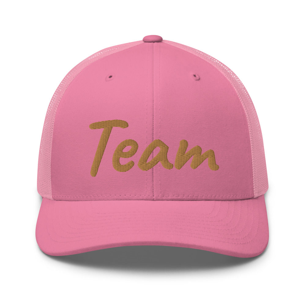 Team In Celluloid Embroidery on Retro Trucker Hat